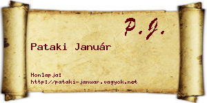 Pataki Január névjegykártya
